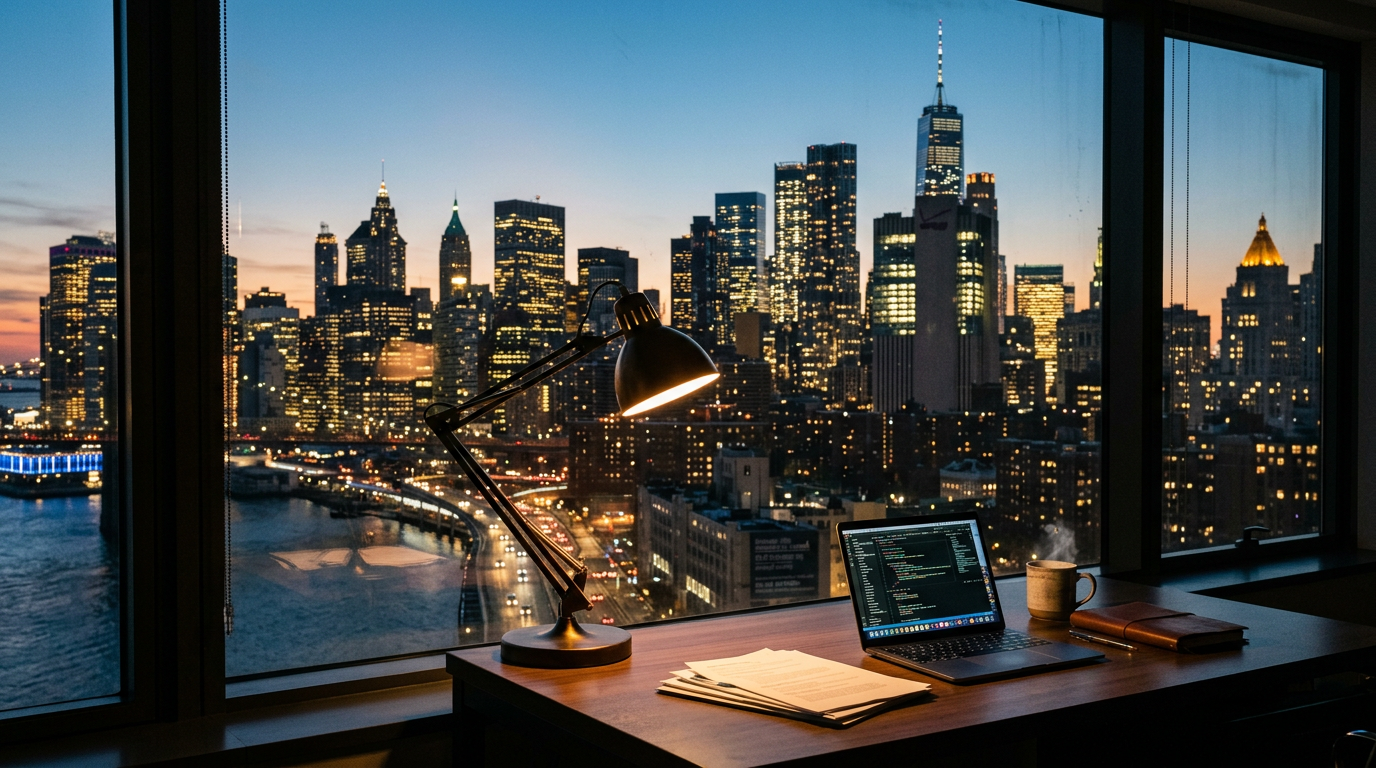 Evening view from office window