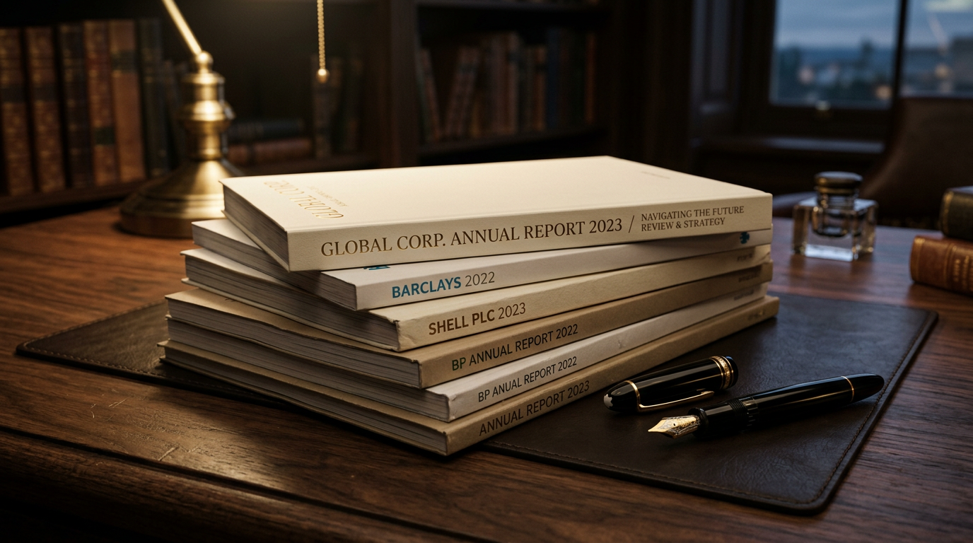 Reports and pen on desk suggesting correspondence